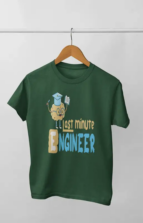 Men’s Half Sleeve Round Neck Tshirt Last Minute - S / Bottle Green