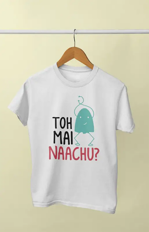 Men’s Half Sleeve Round Neck Tshirt Nachu Kya - S / White - Men’s T-shirt