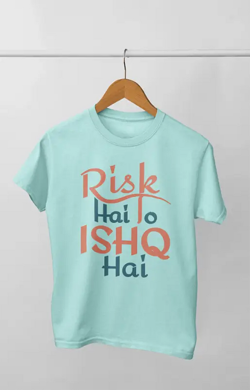 Men’s Half Sleeve Round Neck Tshirt Risk Hai - S / Mint
