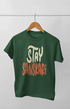 Men’s Half Sleeve Round Neck TShirt Stay Sanskari - S / Bottle Green