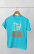 Men’s Half Sleeve Round Neck TShirt Stay Sanskari - S / Sky Blue