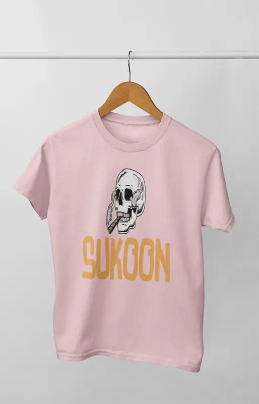Men’s Half Sleeve Round Neck TShirt Sukoon - S / Light Pink