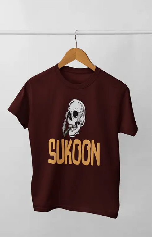 Men’s Half Sleeve Round Neck TShirt Sukoon - S / Maroon