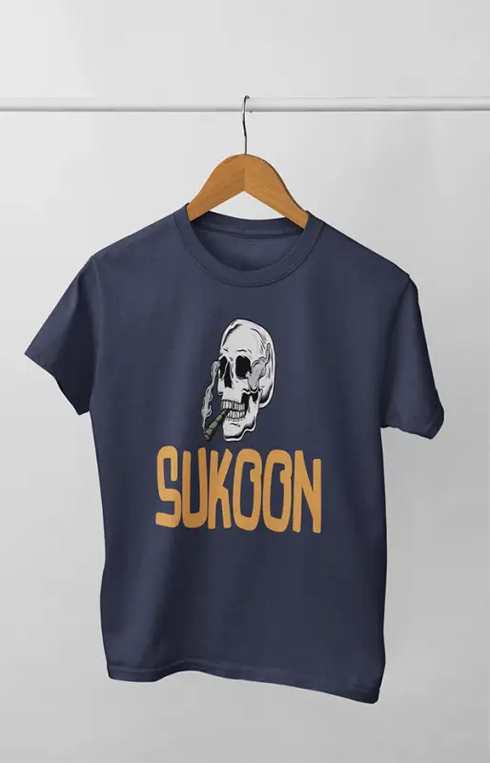 Men’s Half Sleeve Round Neck TShirt Sukoon - S / Navy Blue
