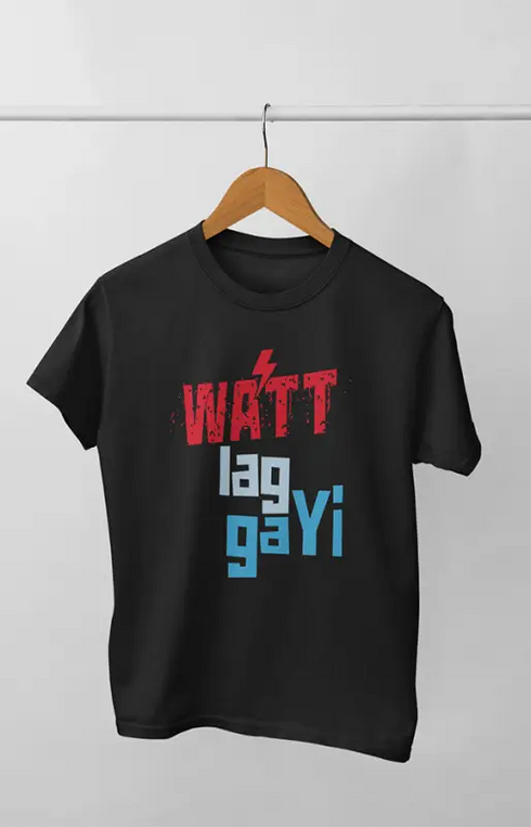 Men’s Half Sleeve Round Neck Tshirt Watt - S / Black