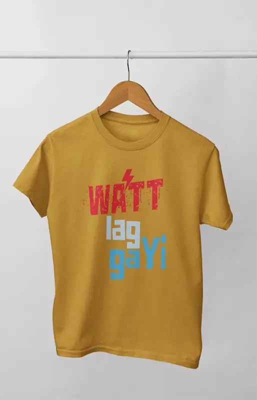 Men’s Half Sleeve Round Neck Tshirt Watt - S / Mustard Yellow