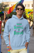 Mens Hooded SweatShirt Being Normal - Baby Blue / XS