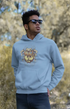 Mens Hooded SweatShirt BoxingArt - Baby Blue / XS