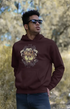 Mens Hooded SweatShirt BoxingArt - Maroon / XS
