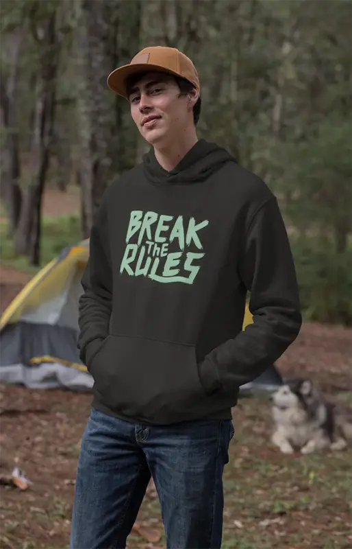 Mens Hooded SweatShirt Break - Black / XS
