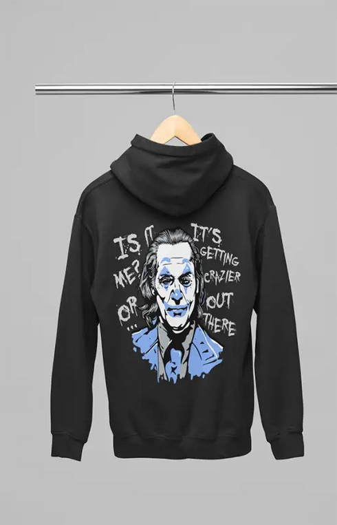 Mens Hooded SweatShirt Crazy - Black / XS