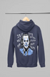Mens Hooded SweatShirt Crazy - Navy Blue / XS