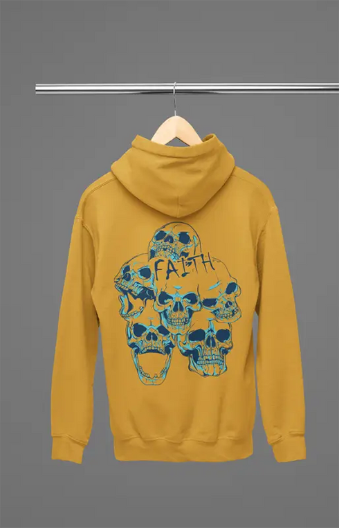 Mens Hooded SweatShirt Faith - Mustard Yellow / XS