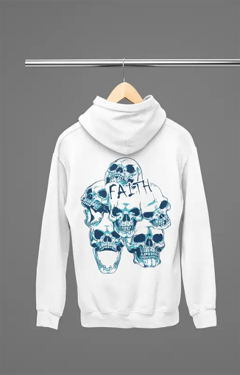 Mens Hooded SweatShirt Faith - White / XS