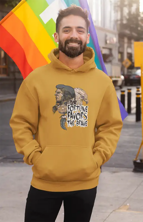 Mens Hooded SweatShirt Fortune - Mustard Yellow / XS