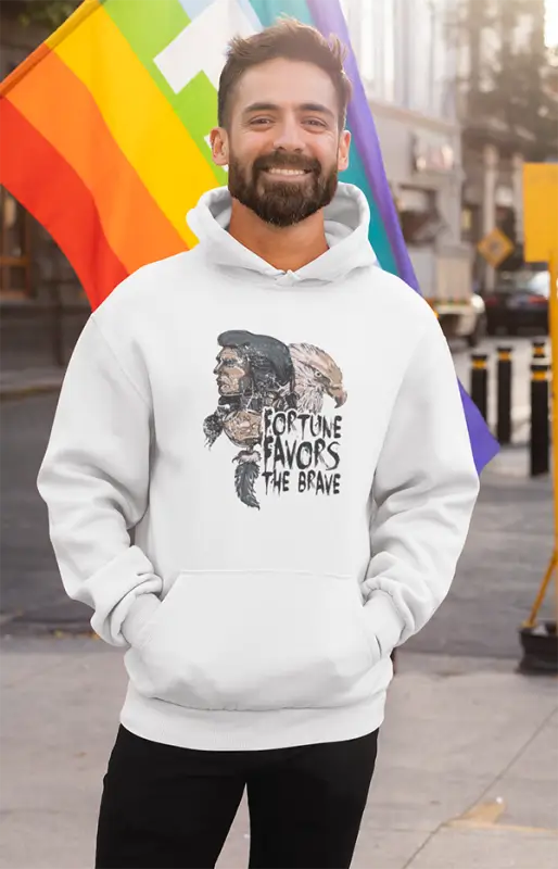 Mens Hooded SweatShirt Fortune - White / XS