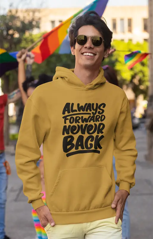 Mens Hooded SweatShirt Forward - Mustard Yellow / XS