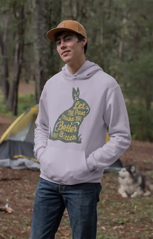 Mens Hooded SweatShirt Let the Past - Lavender / XS