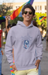 Mens Hooded SweatShirt LondonArt - Lavender / XS