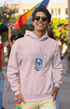 Mens Hooded SweatShirt LondonArt - Light Baby Pink / XS