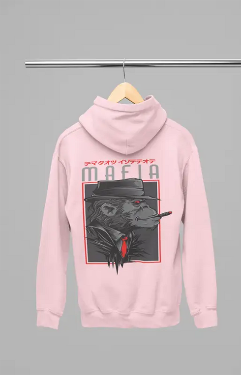 Mens Hooded SweatShirt Mafia - Light Baby Pink / XS
