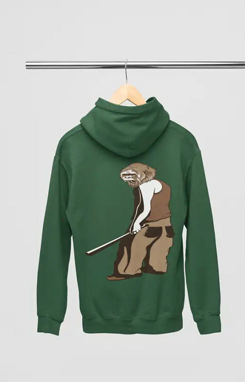 Mens Hooded SweatShirt Monkey - Bottle Green / XS