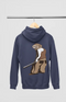 Mens Hooded SweatShirt Monkey - Navy Blue / XS