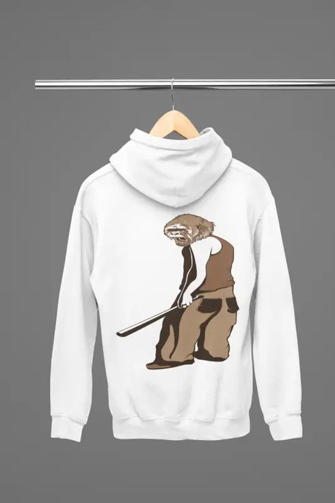 Mens Hooded SweatShirt Monkey - White / XS
