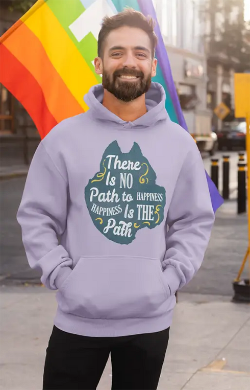 Mens Hooded SweatShirt No Path - Lavender / XS