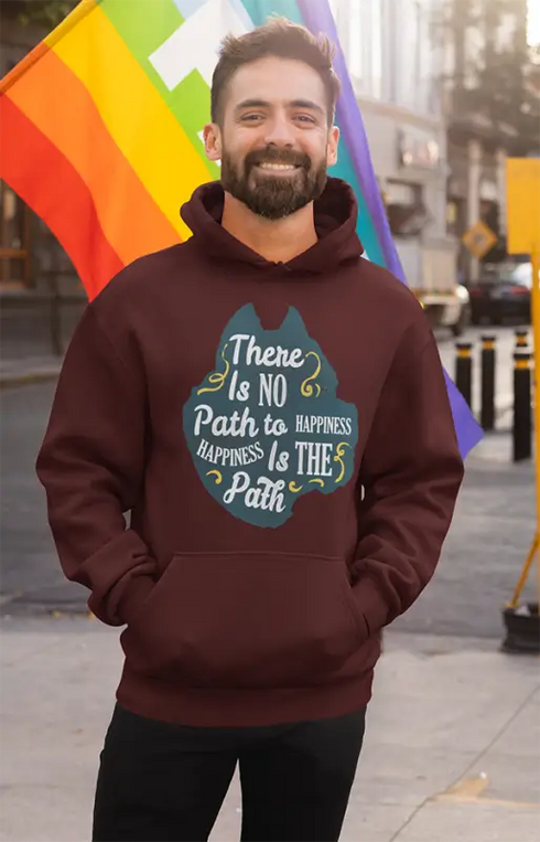 Mens Hooded SweatShirt No Path - Maroon / XS