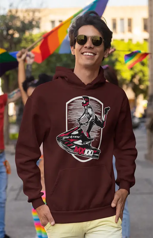 Mens Hooded SweatShirt Rickter - Maroon / XS