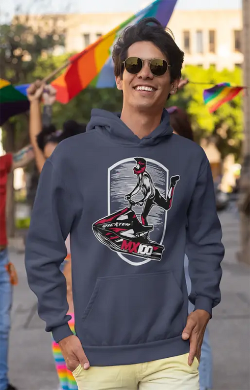 Mens Hooded SweatShirt Rickter - Navy Blue / XS