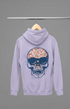 Mens Hooded SweatShirt Skull - Lavender / XS