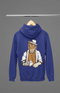 Mens Hooded SweatShirt Tiger - Royal Blue / XS
