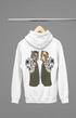 Mens Hooded SweatShirt Tiger Gun - White / XS