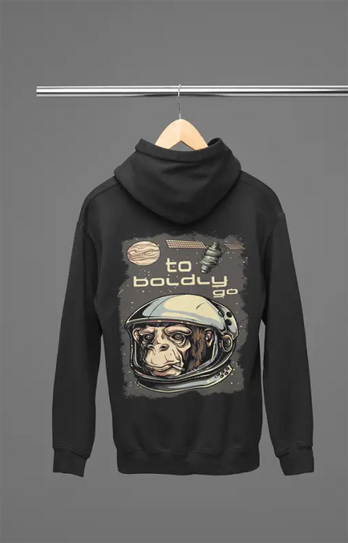 Mens Hooded SweatShirt To Boldly - Black / XS
