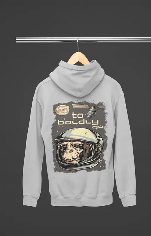 Mens Hooded SweatShirt To Boldly - Grey Melange / XS