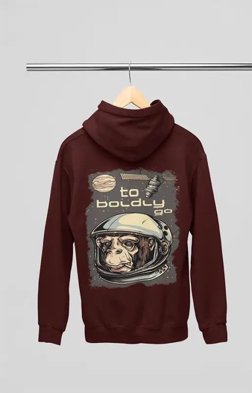 Mens Hooded SweatShirt To Boldly - Maroon / XS