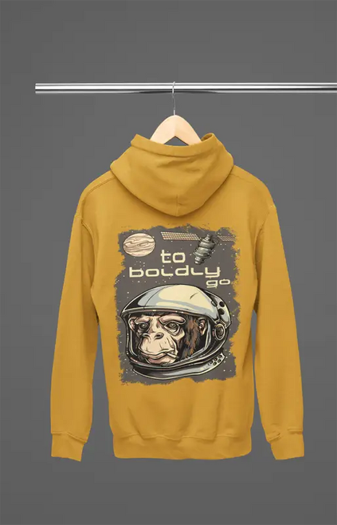 Mens Hooded SweatShirt To Boldly - Mustard Yellow / XS