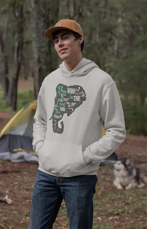 Mens Hooded SweatShirt Trust - Grey Melange / XS