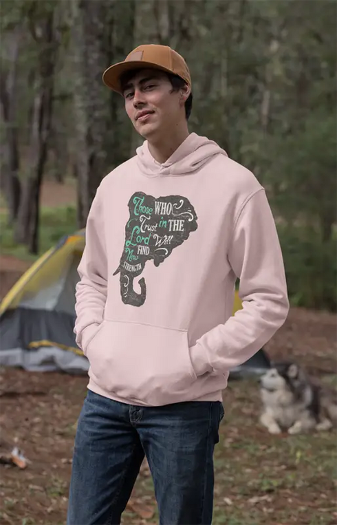 Mens Hooded SweatShirt Trust - Light Baby Pink / XS