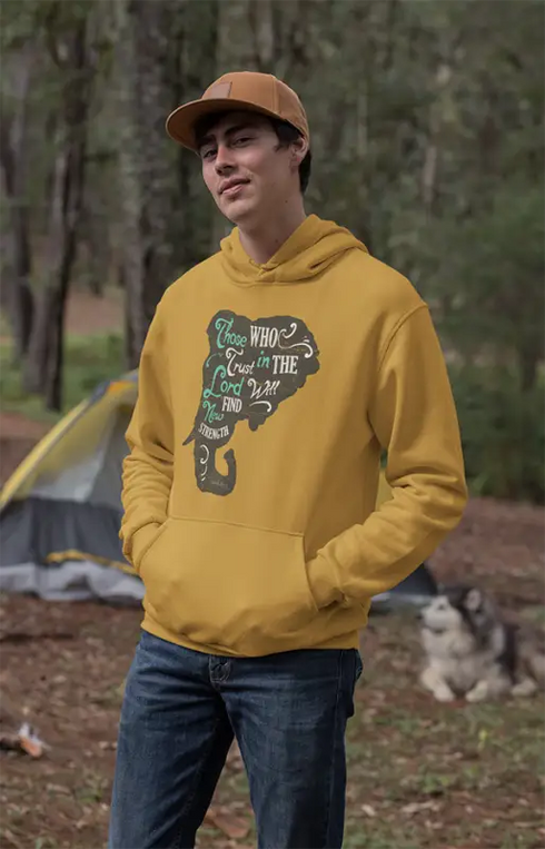 Mens Hooded SweatShirt Trust - Mustard Yellow / XS