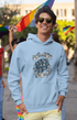 Mens Hooded SweatShirt Vintage - Baby Blue / XS