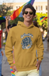 Mens Hooded SweatShirt Vintage - Mustard Yellow / XS