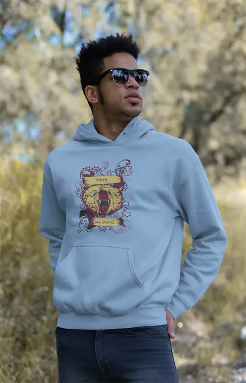 Mens Hooded SweatShirt We Stand - Baby Blue / XS