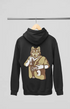 Mens Hooded SweatShirt Wolf - Black / XS