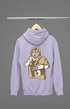 Mens Hooded SweatShirt Wolf - Lavender / XS