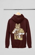 Mens Hooded SweatShirt Wolf - Maroon / XS