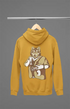 Mens Hooded SweatShirt Wolf - Mustard Yellow / XS