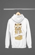 Mens Hooded SweatShirt Wolf Men - White / XS